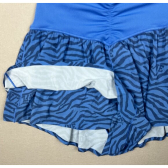OFFLINE by Aerie Women’s Real Me Ruched  Flowy Blue Tiger Print Shorts Sz L - Picture 3 of 11